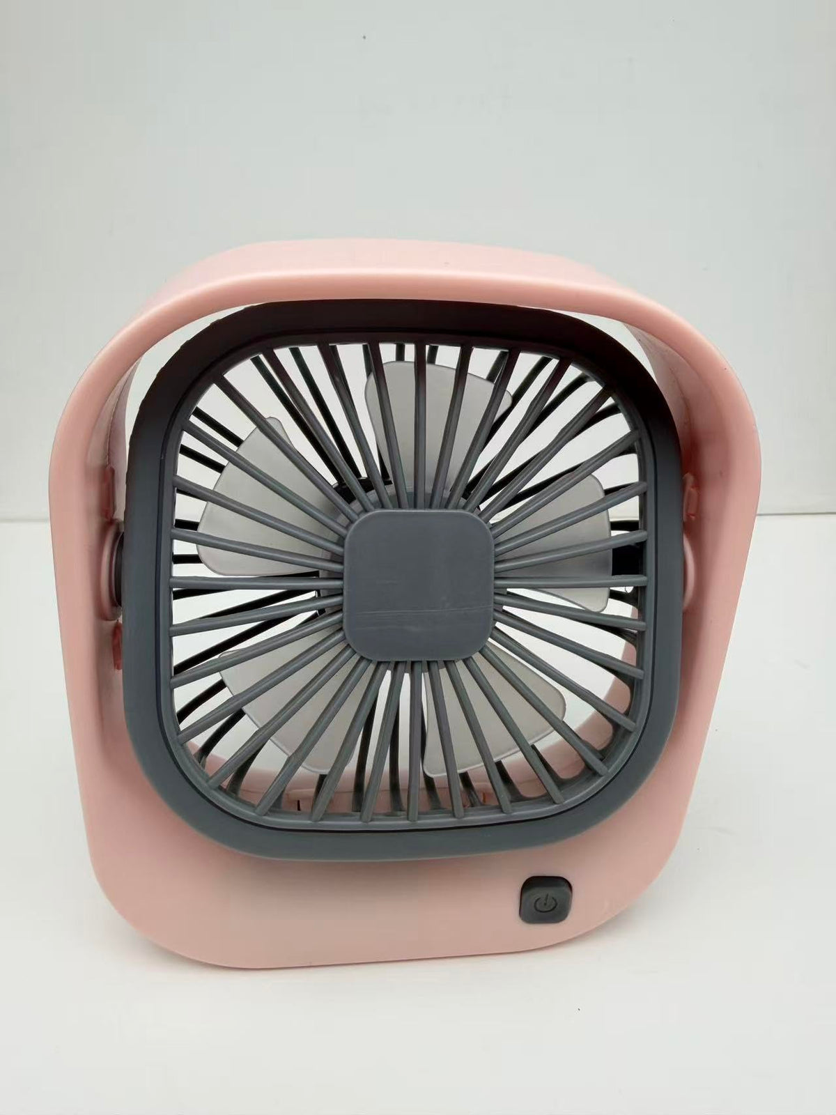Pink Rechargeable Personal Fan for Desk Square Adjustable Portable Desk Fan
