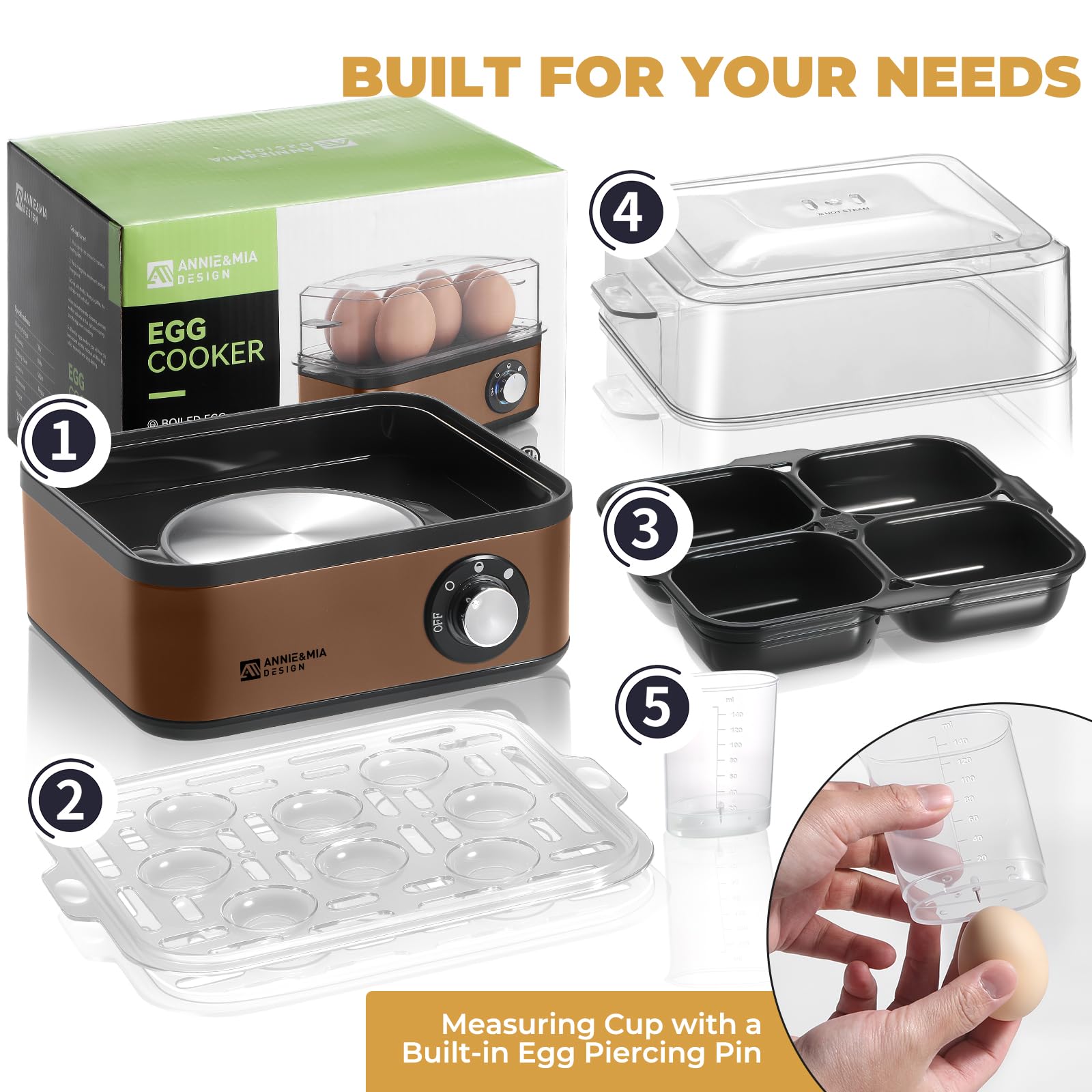 Recipe guide book included with Annie & Mia Design egg cooker