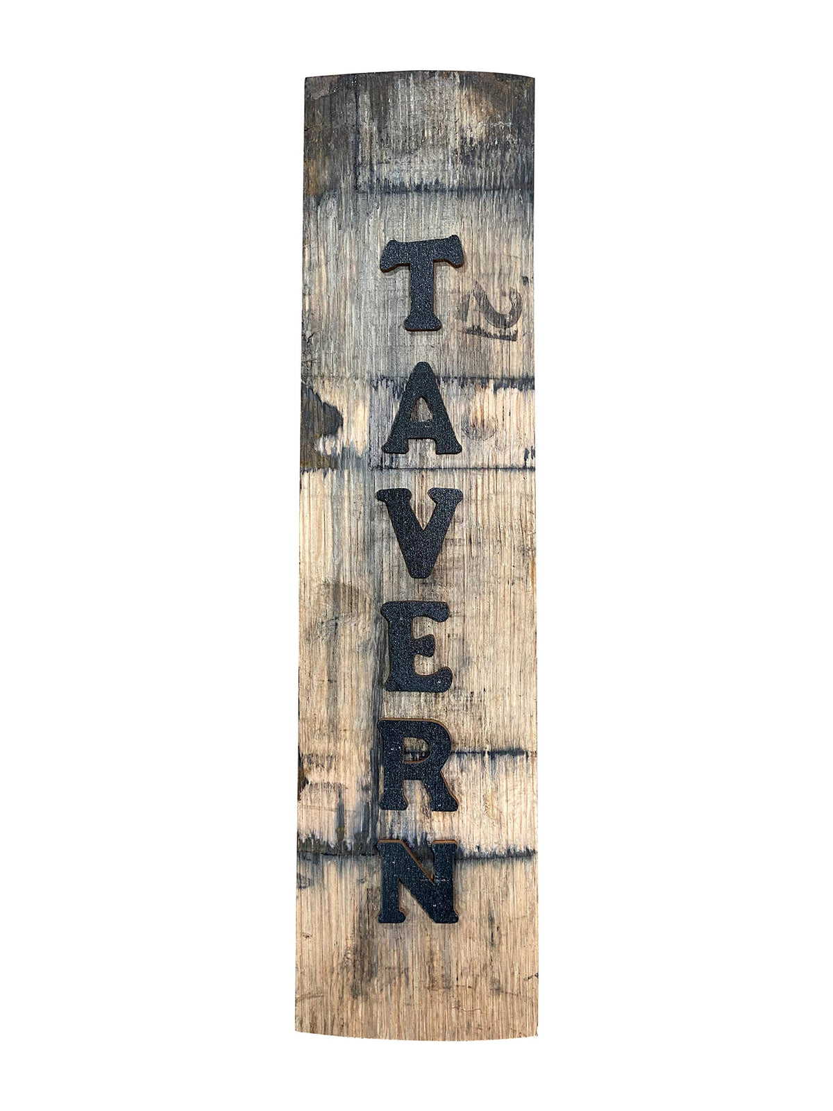 Reclaimed Bourbon Barrel Stave Tavern Sign 16 x 3-3.5 inches