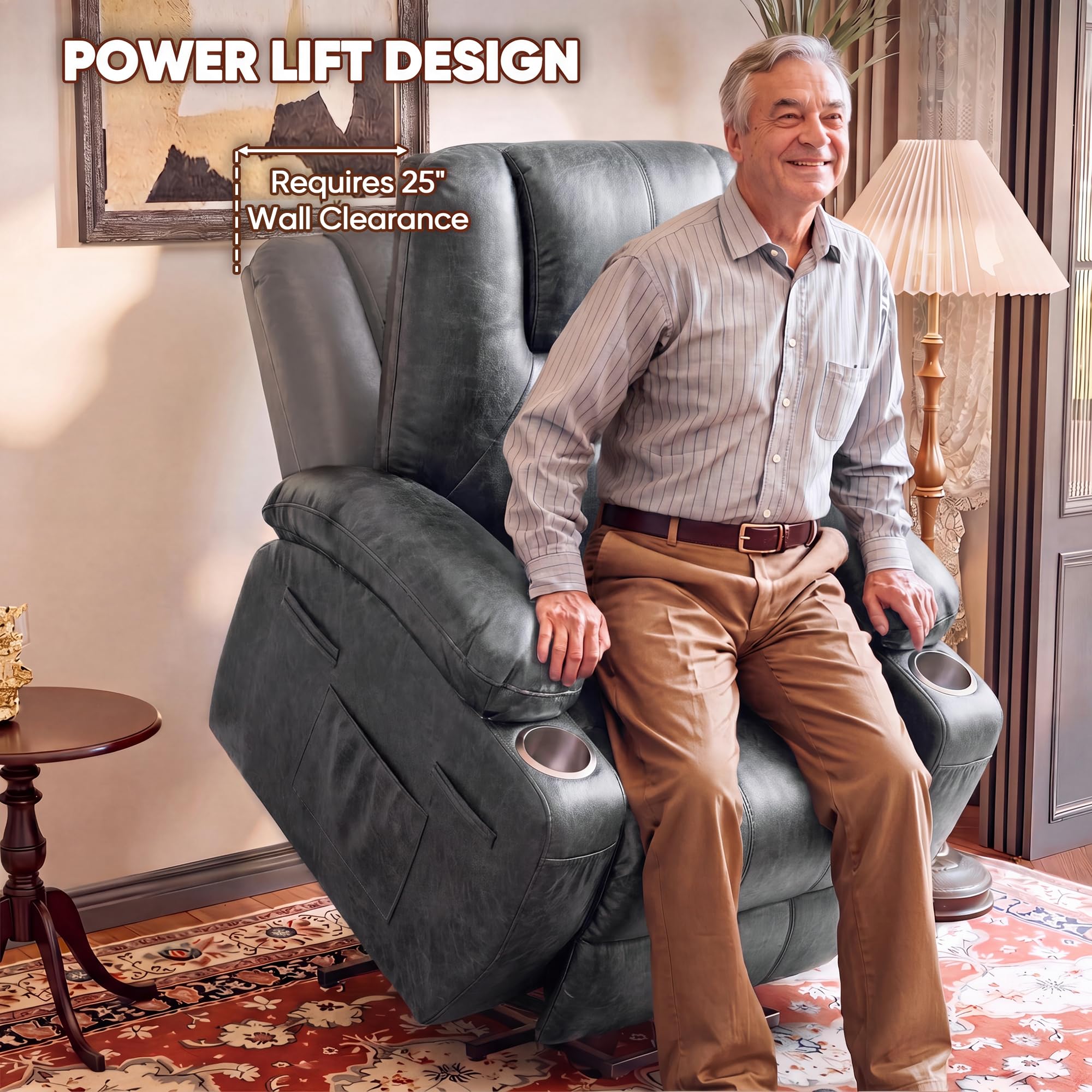 Back massage feature with eight massagers on recliner