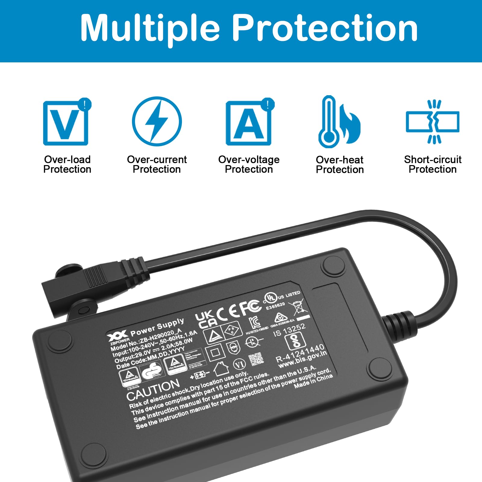 Universal 100-240V input power adapter for home use