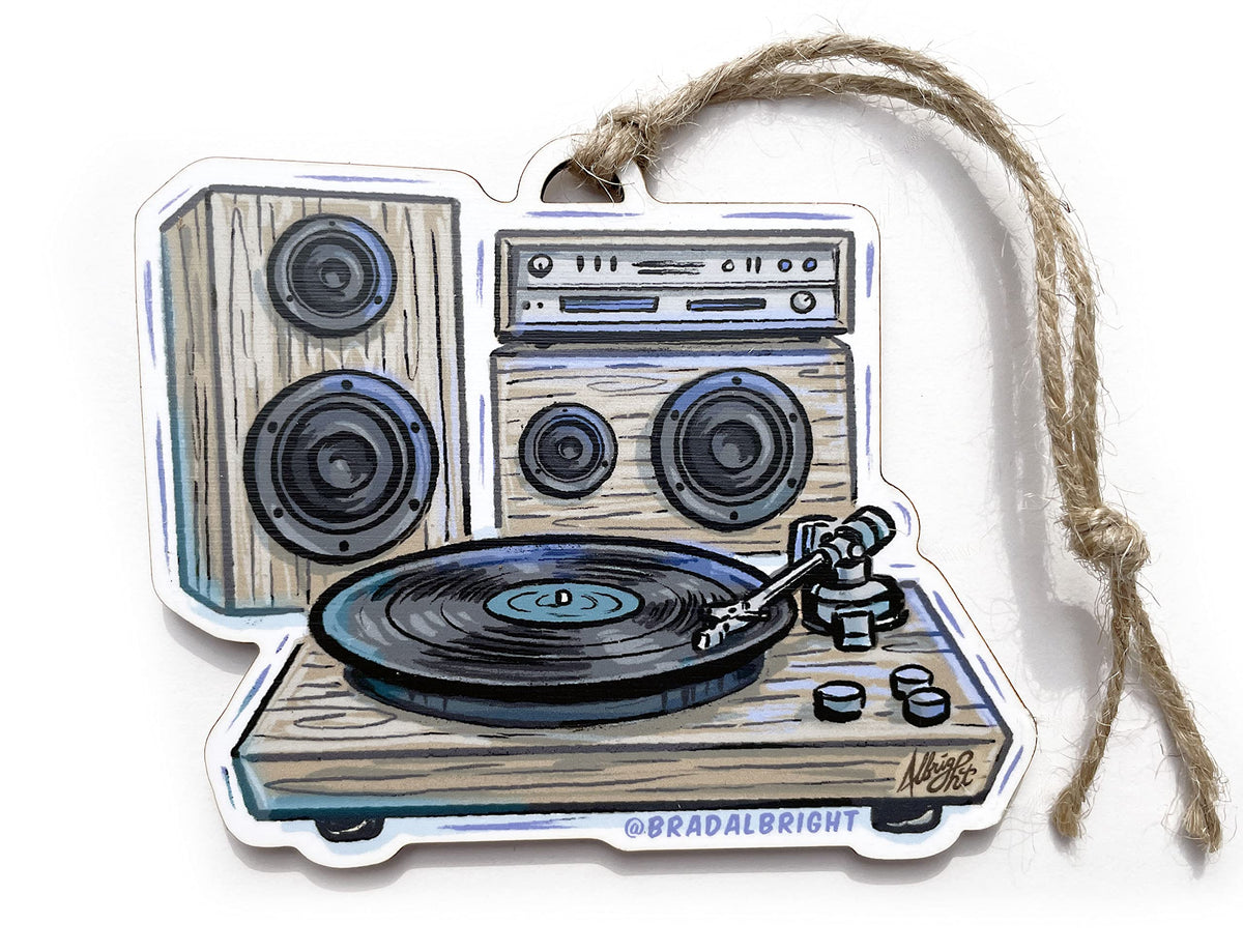 Record Player Christmas Ornament featuring Brad Albright artwork