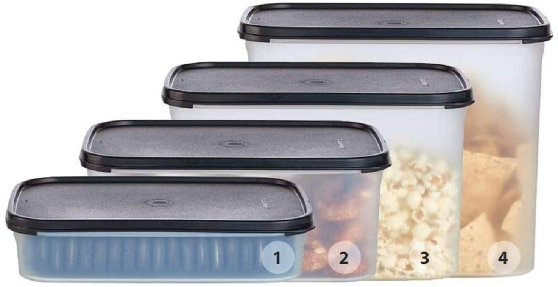 Rectangle 1 modular storage container packaging by Tupperware