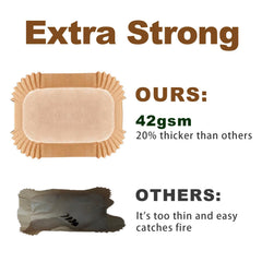 Rectangle parchment liner made from unbleached wood pulp