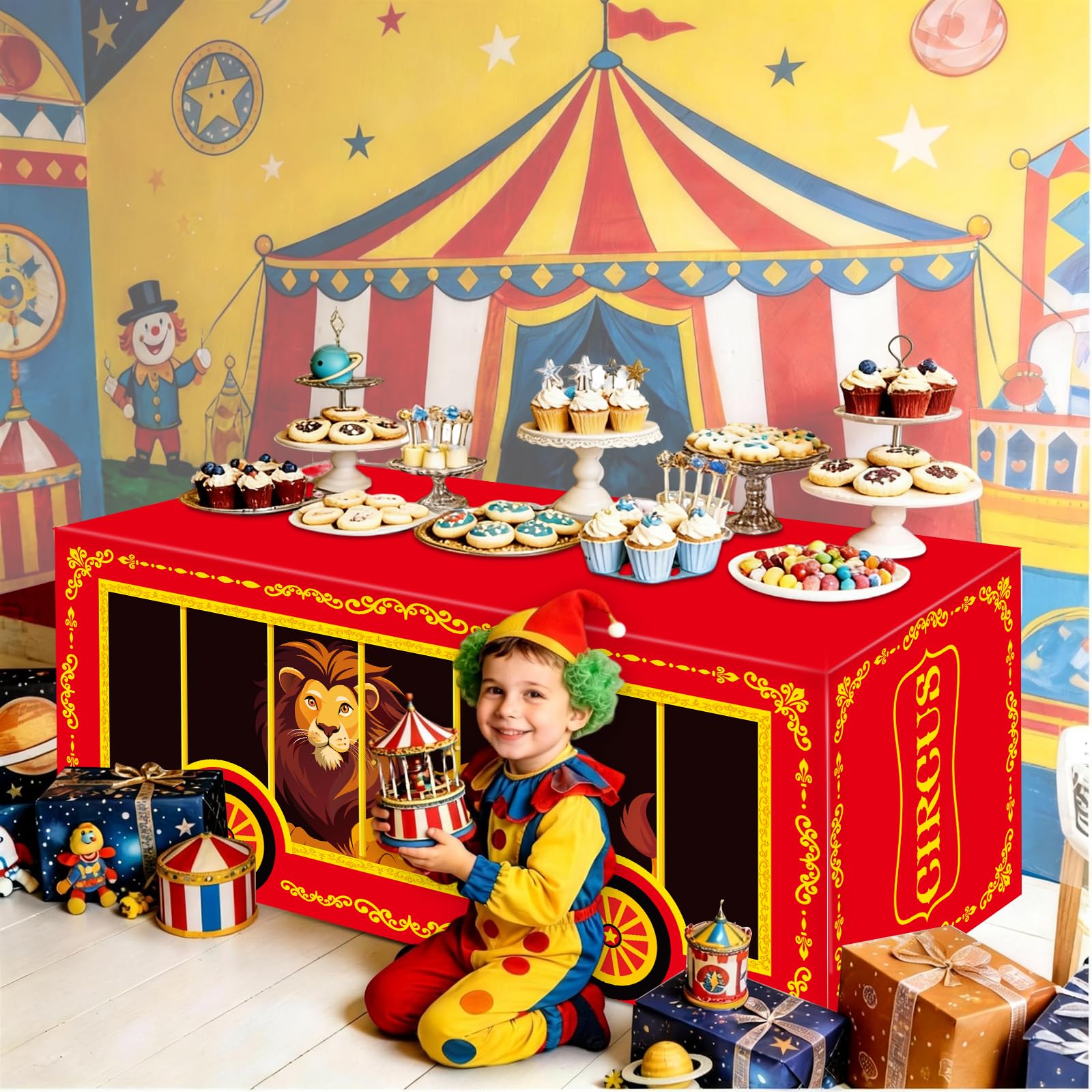 rectangle animal table cover for carnivals and birthdays