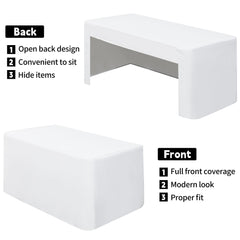 Rectangle folding tablecloth white open side back design