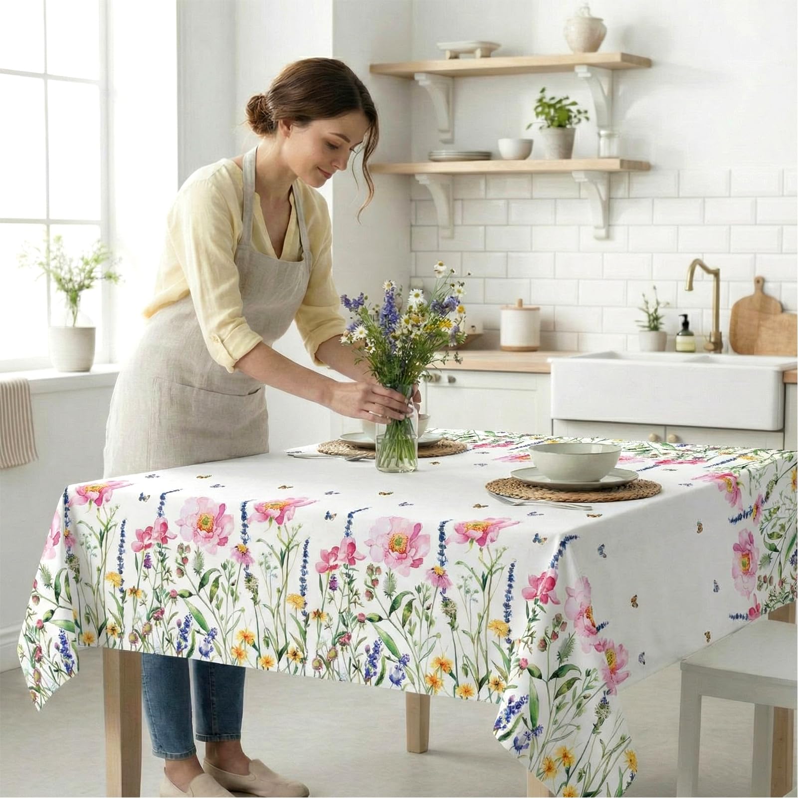 Rectangle tablecloth size about 54 x 108 inches