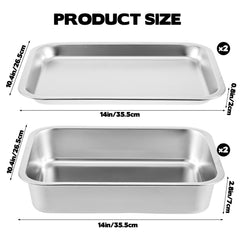 Upper trays sized 14x10.4 inches for fruits vegetables