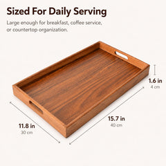 rectangular wood tray measures 15.75 x 11.81 inches