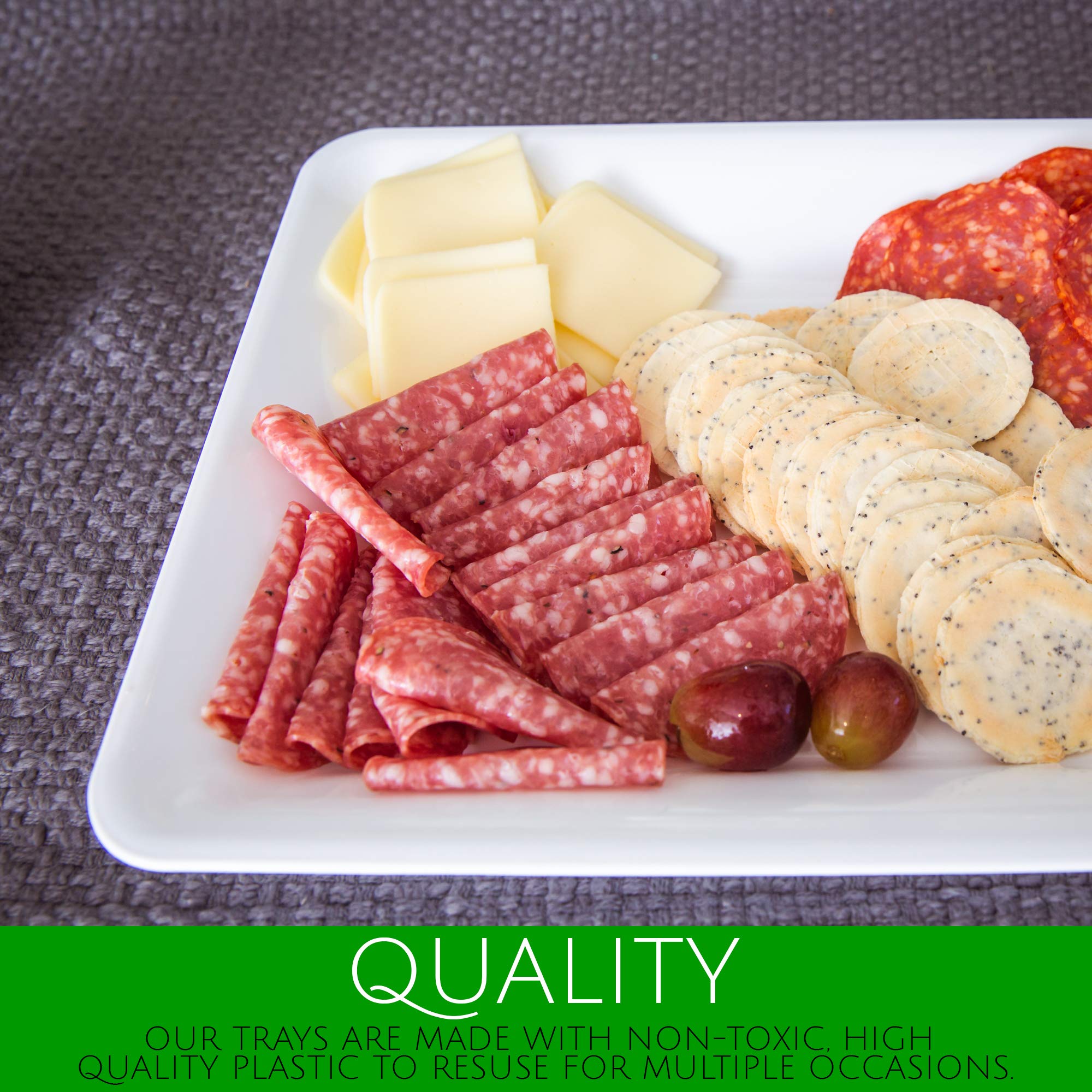 Buffet style clear serving trays for gatherings