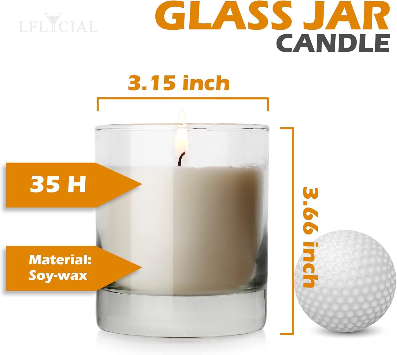 Soy wax paraffin-free candle in glass jar