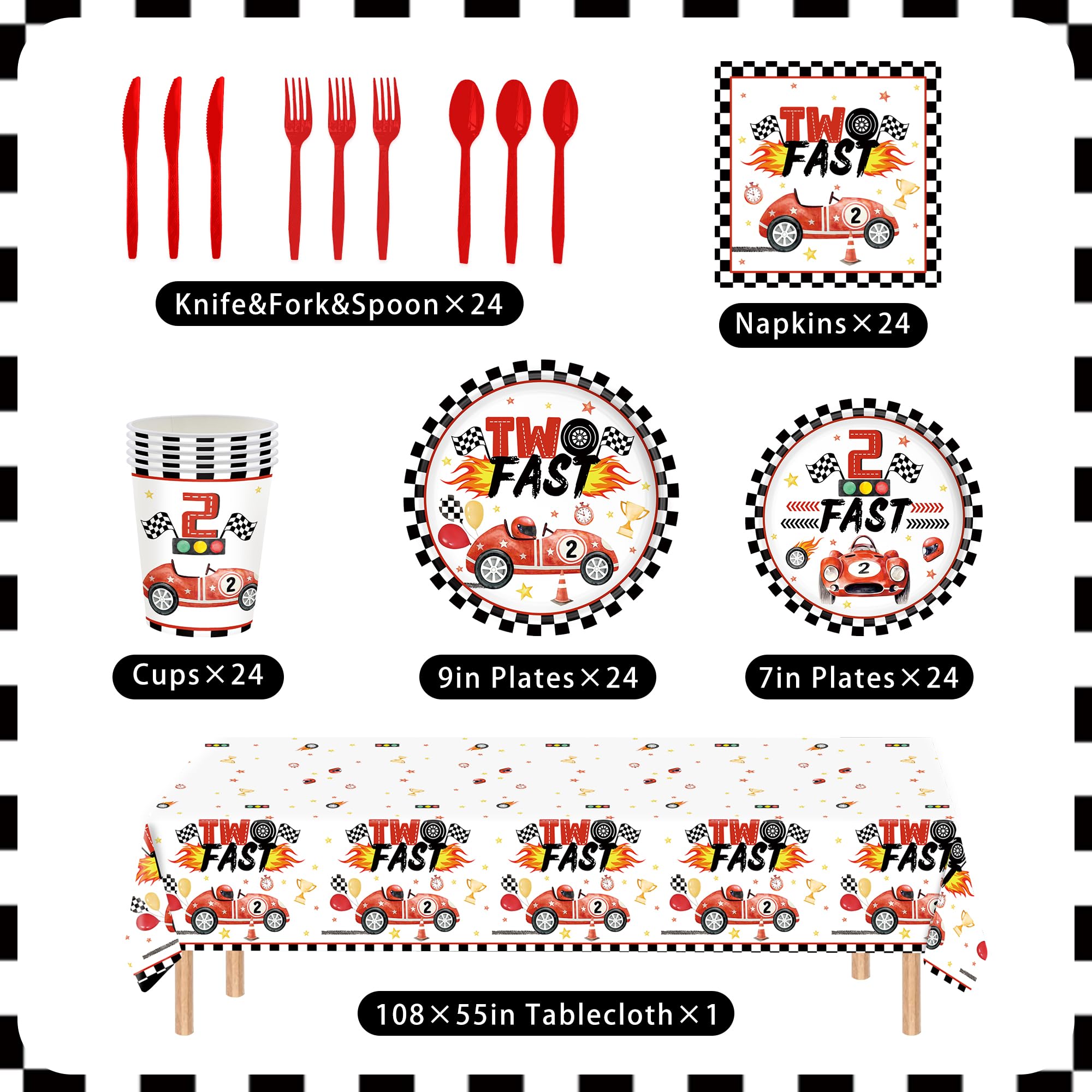 tablecloth 108x55 inch for two fast birthday party