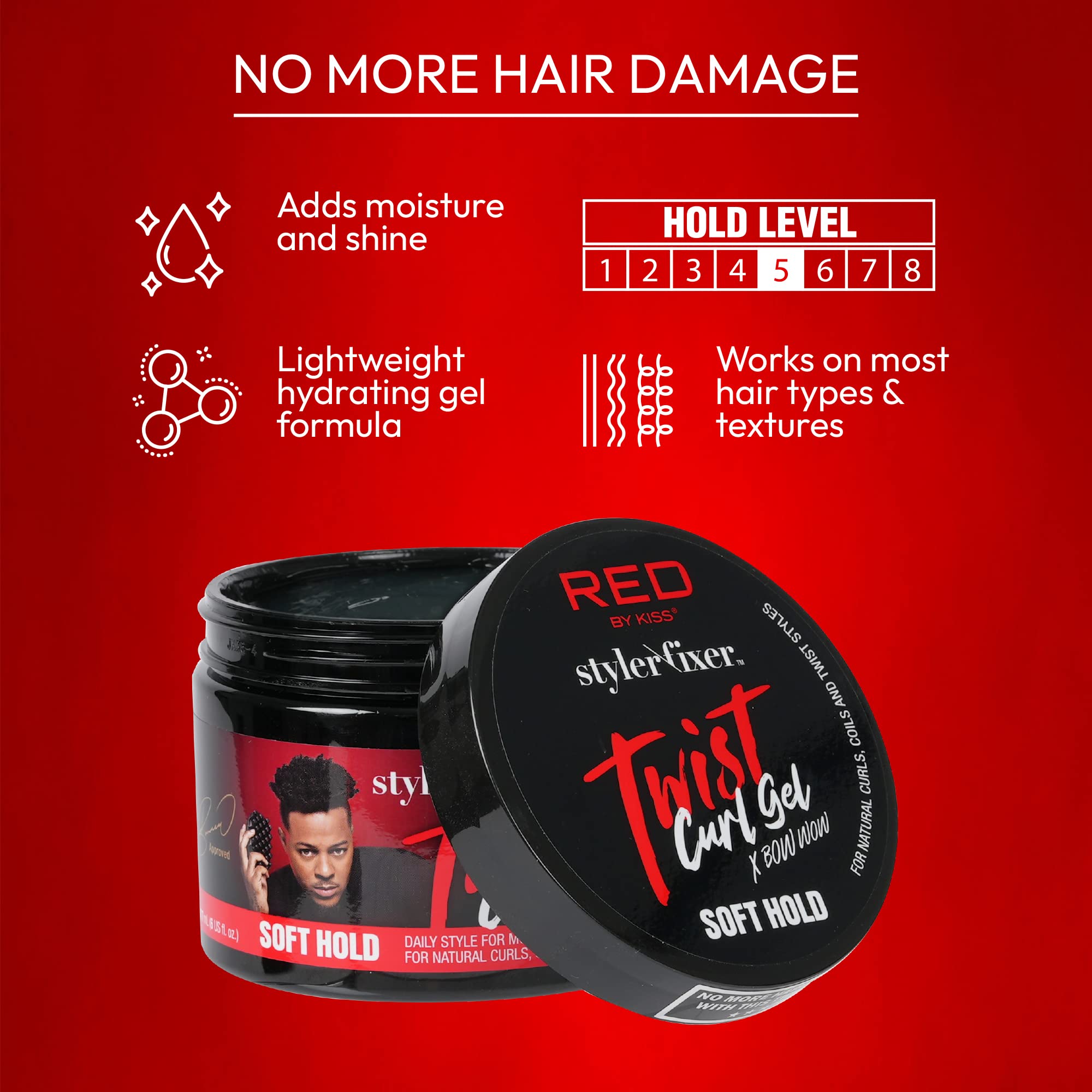 Coconut scented styling gel by RED by Kiss X Bow Wow close up
