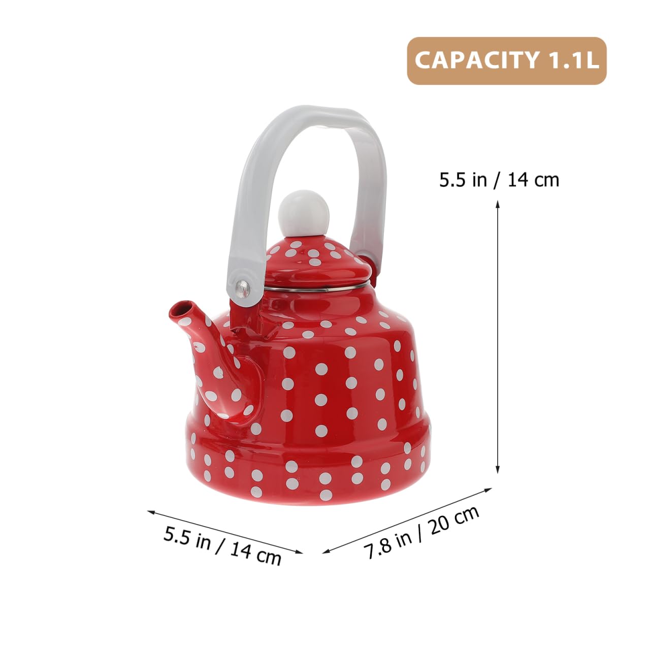 Red enamel kettle designed for tea and coffee lovers