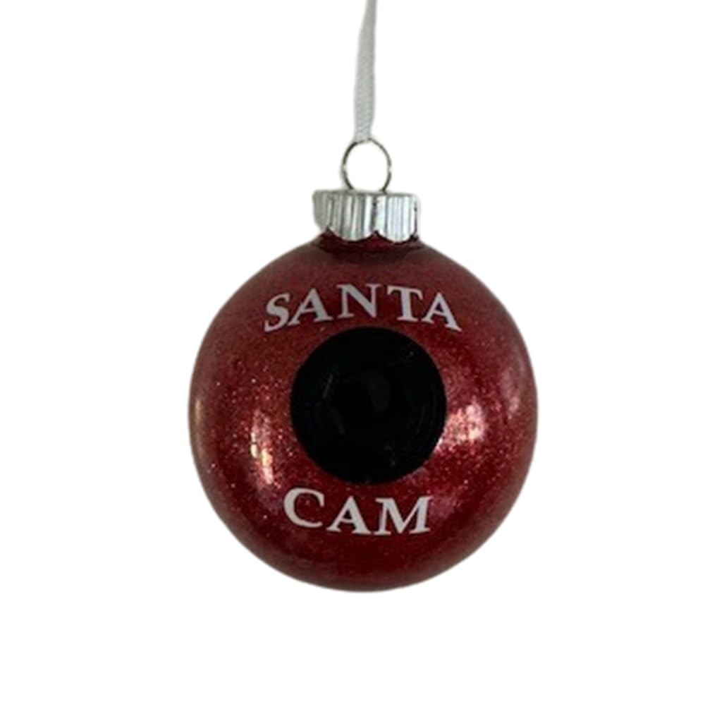 Faux camera lens detail on Santa Cam Christmas Ornament