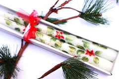 Set of two unscented taper candles for holiday decor