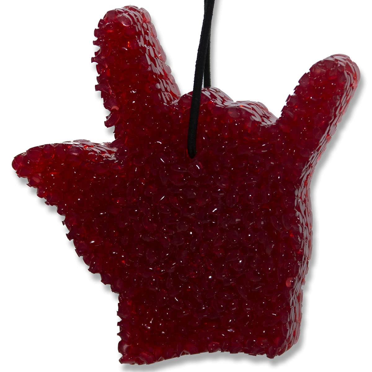 Red Hot Leather Freshie I Love You Hand Sign shape 1-Pack