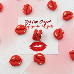 Red lip fridge magnets 0.91 by 0.79 inches