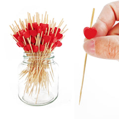 250 piece red love heart toothpicks for appetizers