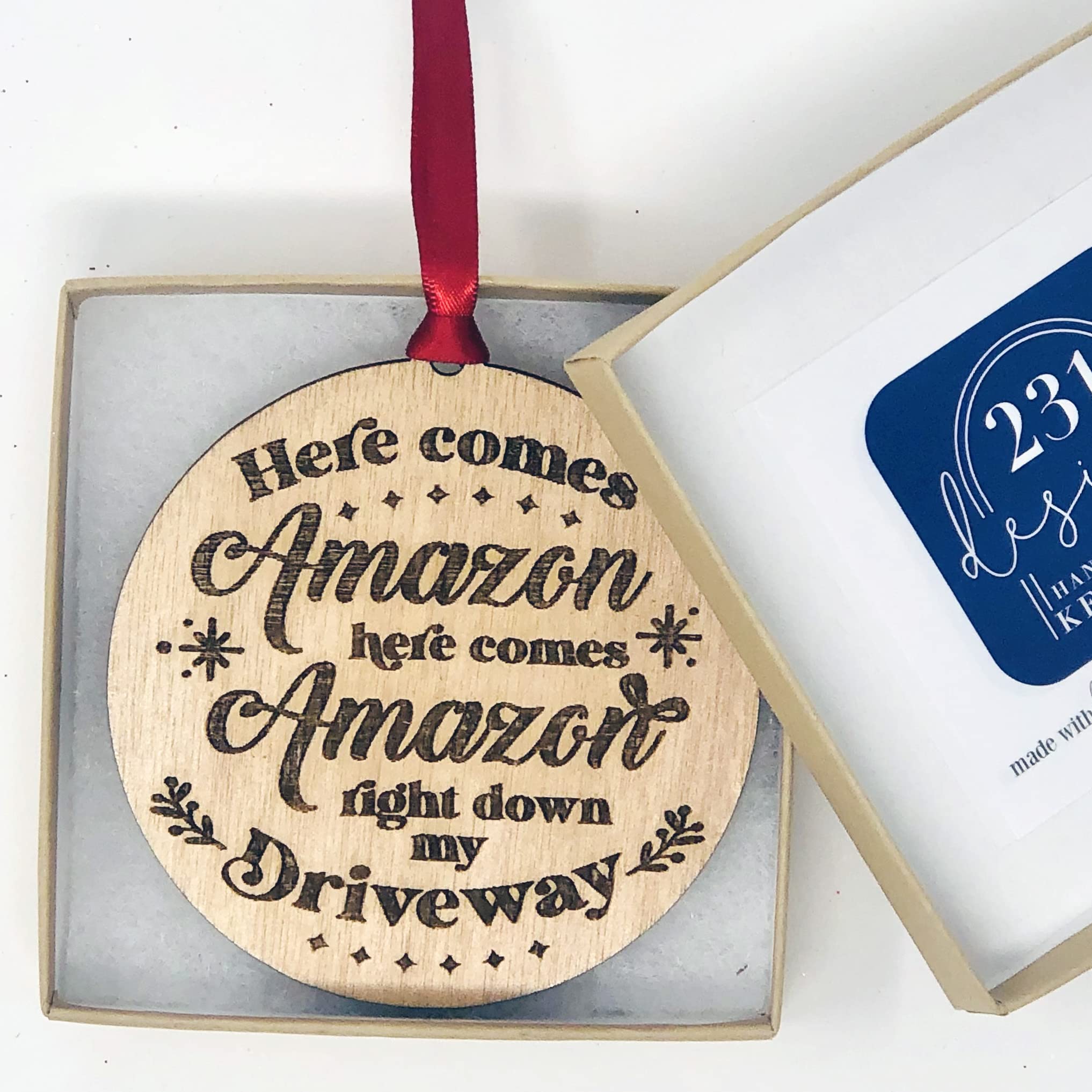 Gift-ready Christmas ornament in kraft gift box