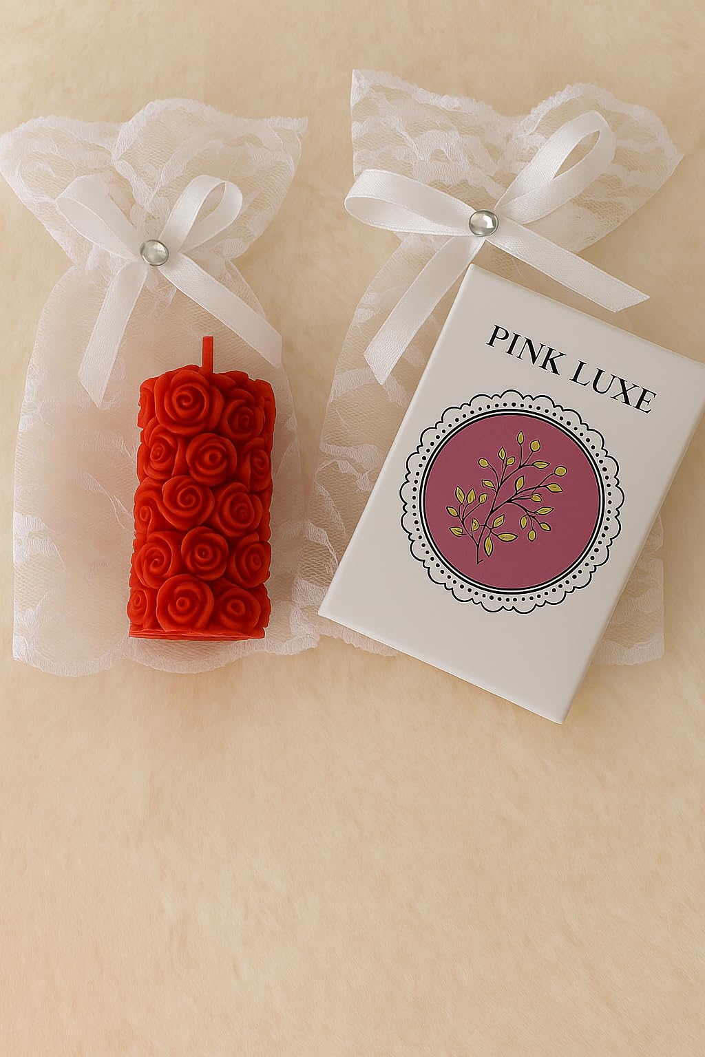 Gift-ready rose candle for romantic occasions