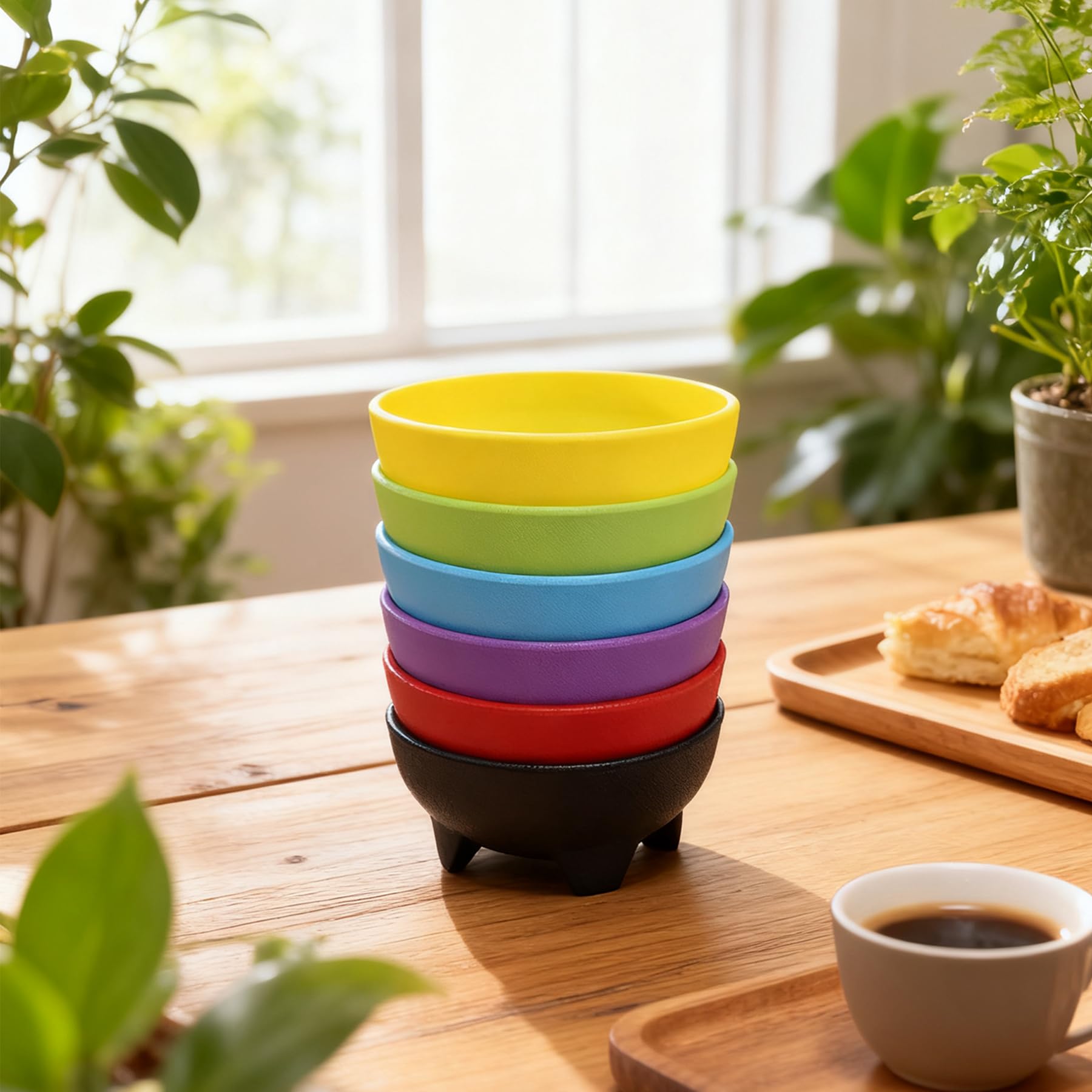 Compact 4.5 x 4.5 x 2.4 inch salsa bowl
