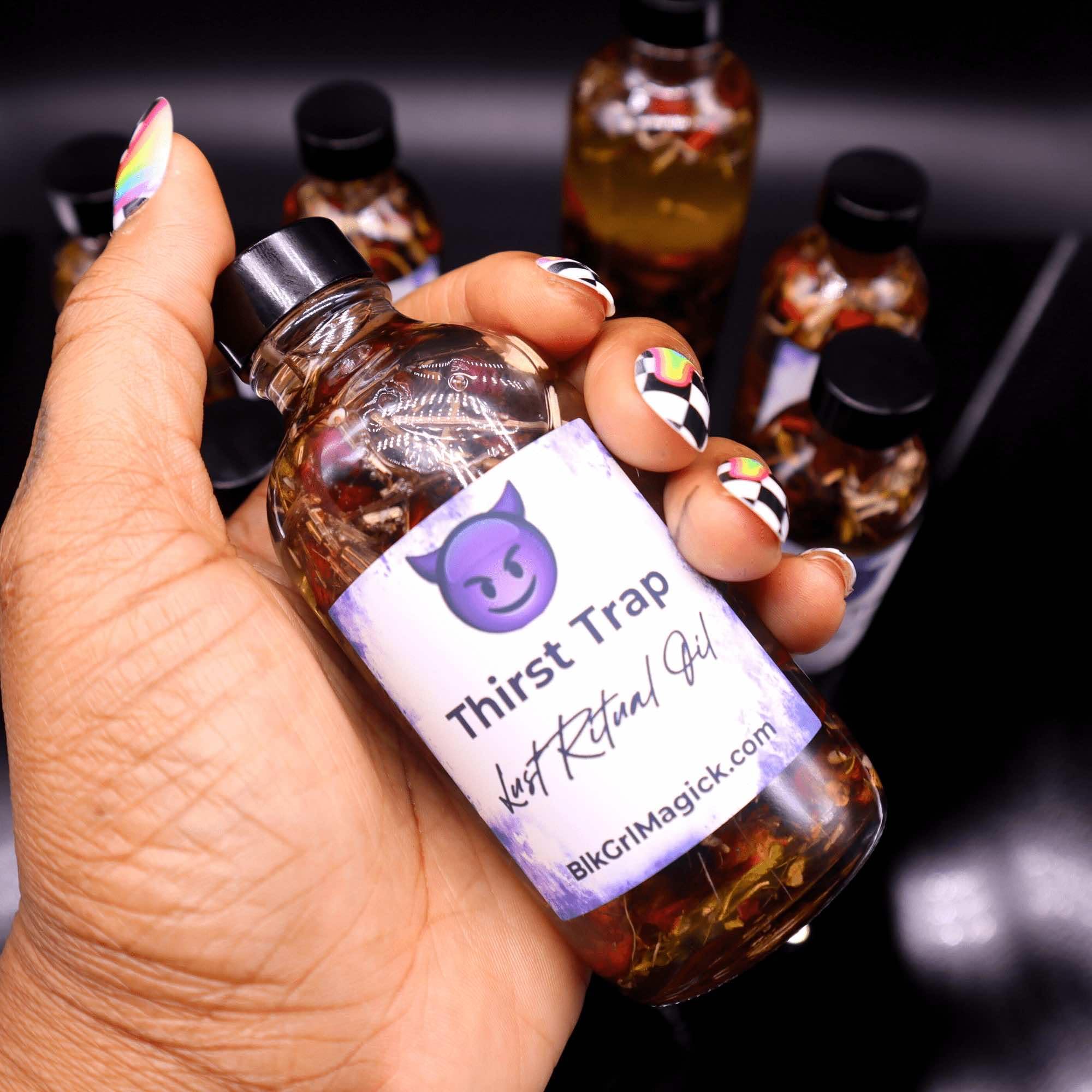Red sandalwood rose petals lust ritual oil profile