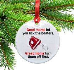 Red satin ribbon included for hanging on your tree
