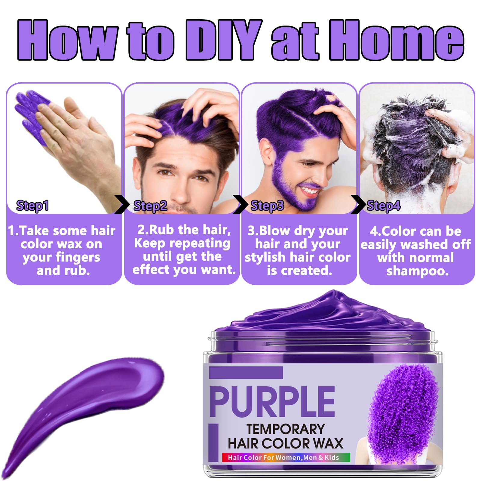 Red color wax from the six color temporary hair color wax set