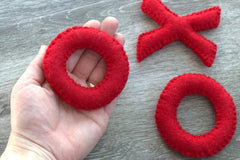 set of 4 hand felted wool letter shapes for tiered tray decor
