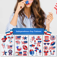 Red white blue american flag tattoo motif