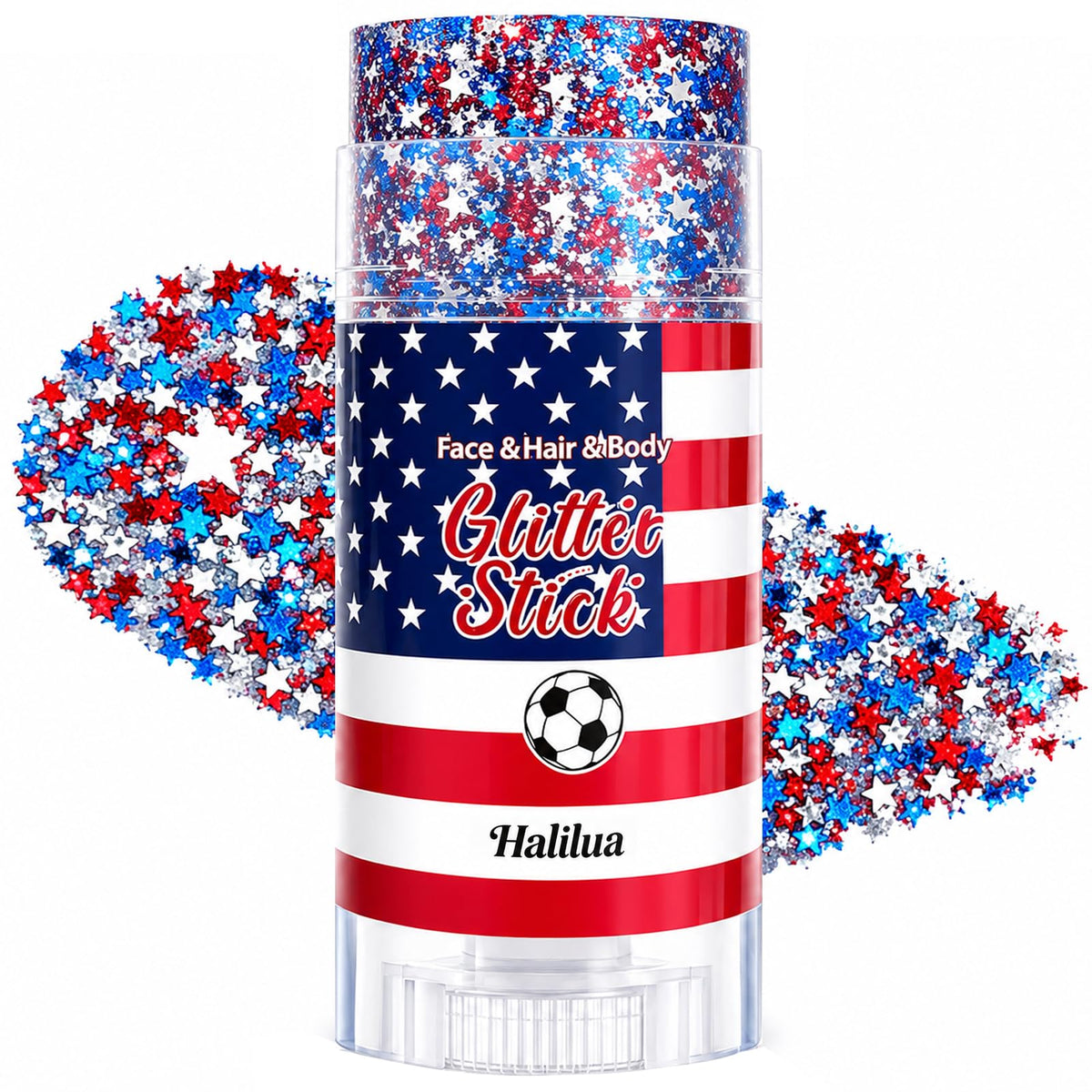 Red White and Blue Glitter Stick for face and hair