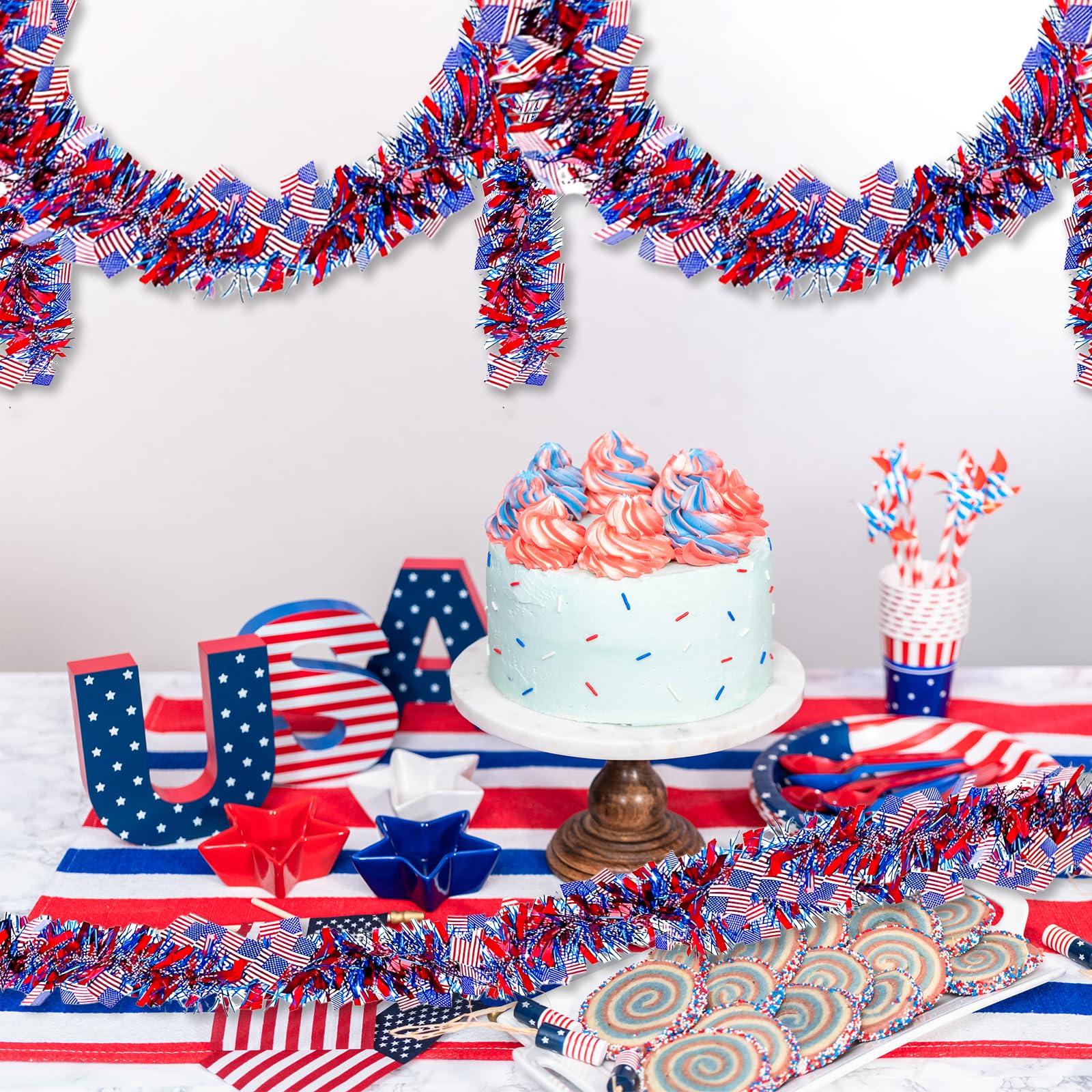 indoor and outdoor patriotic garland suitable for walls ceilings