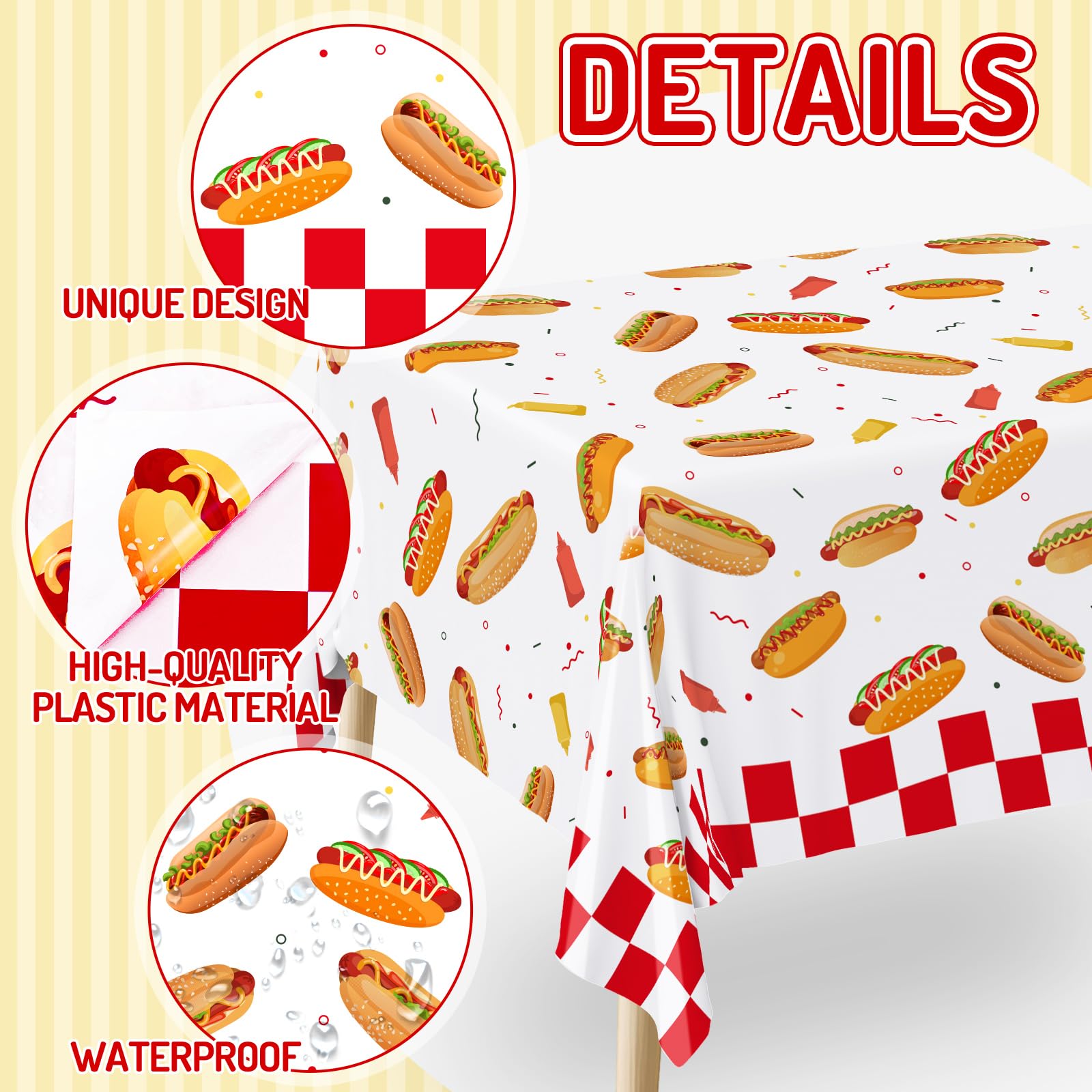 Disposable waterproof rectangle tablecloth made of plastic
