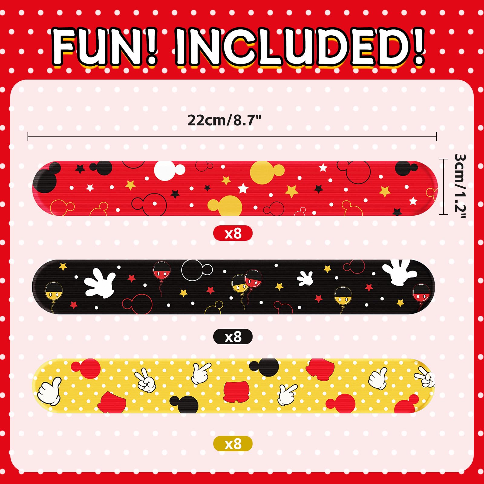Red yellow and black cartoon design wristbands