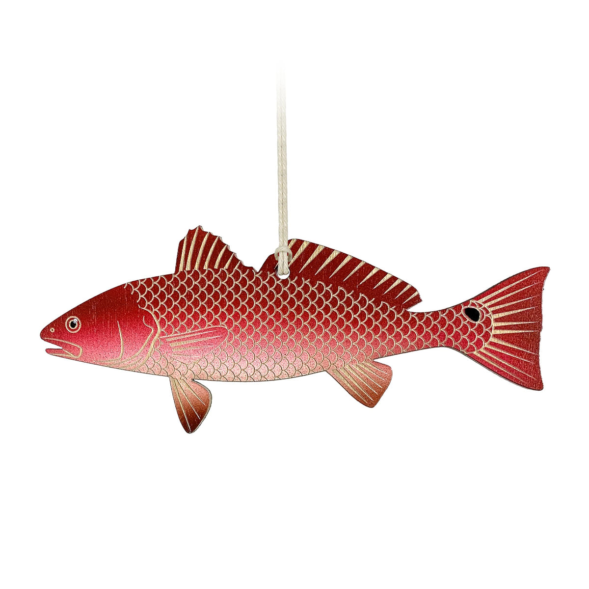 Redfish Christmas Ornament made from 1/8 inch birch wood