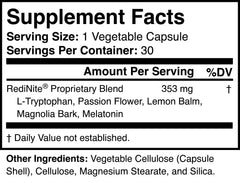 RediNite five natural ingredients label