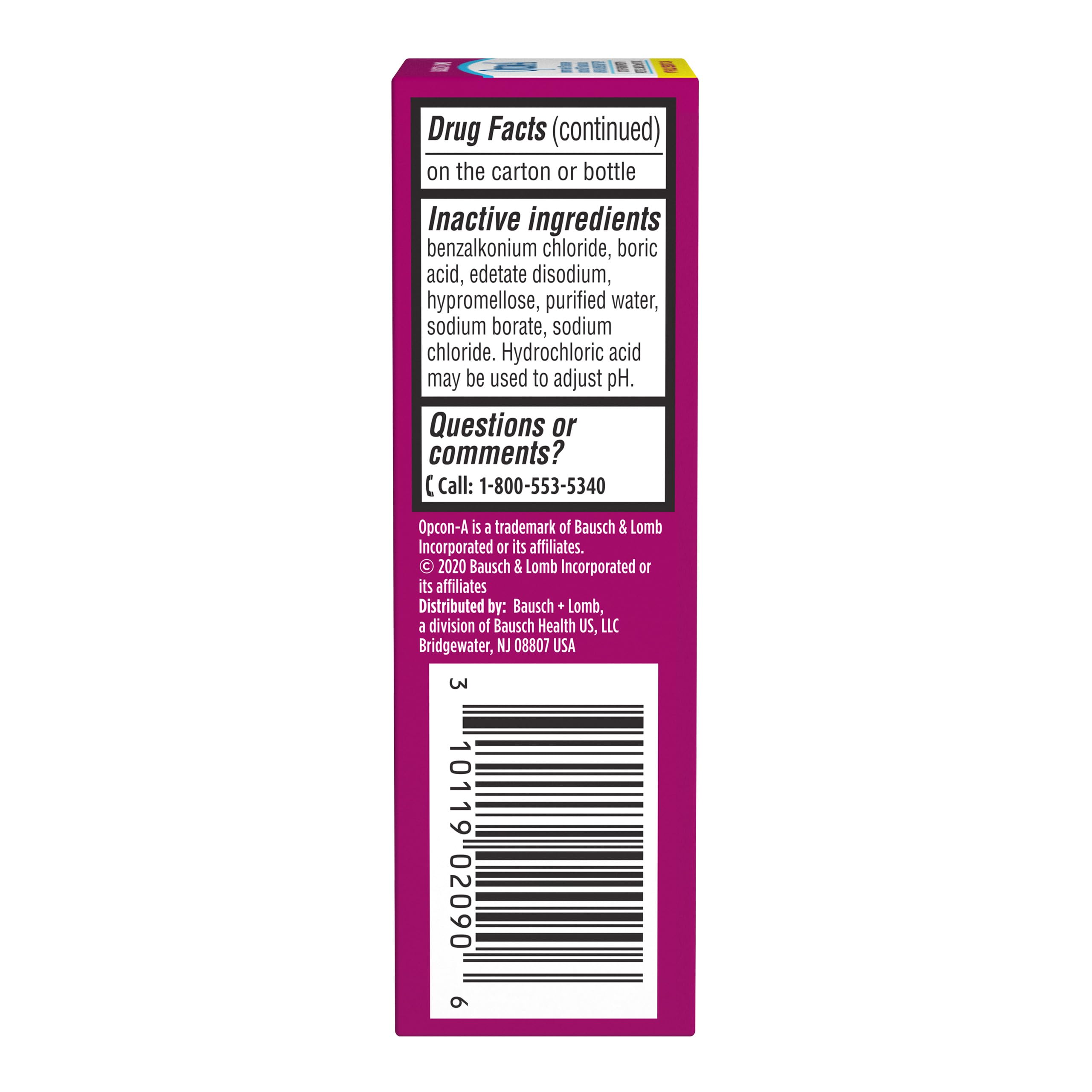 15 mL Opcon-A eye drops box