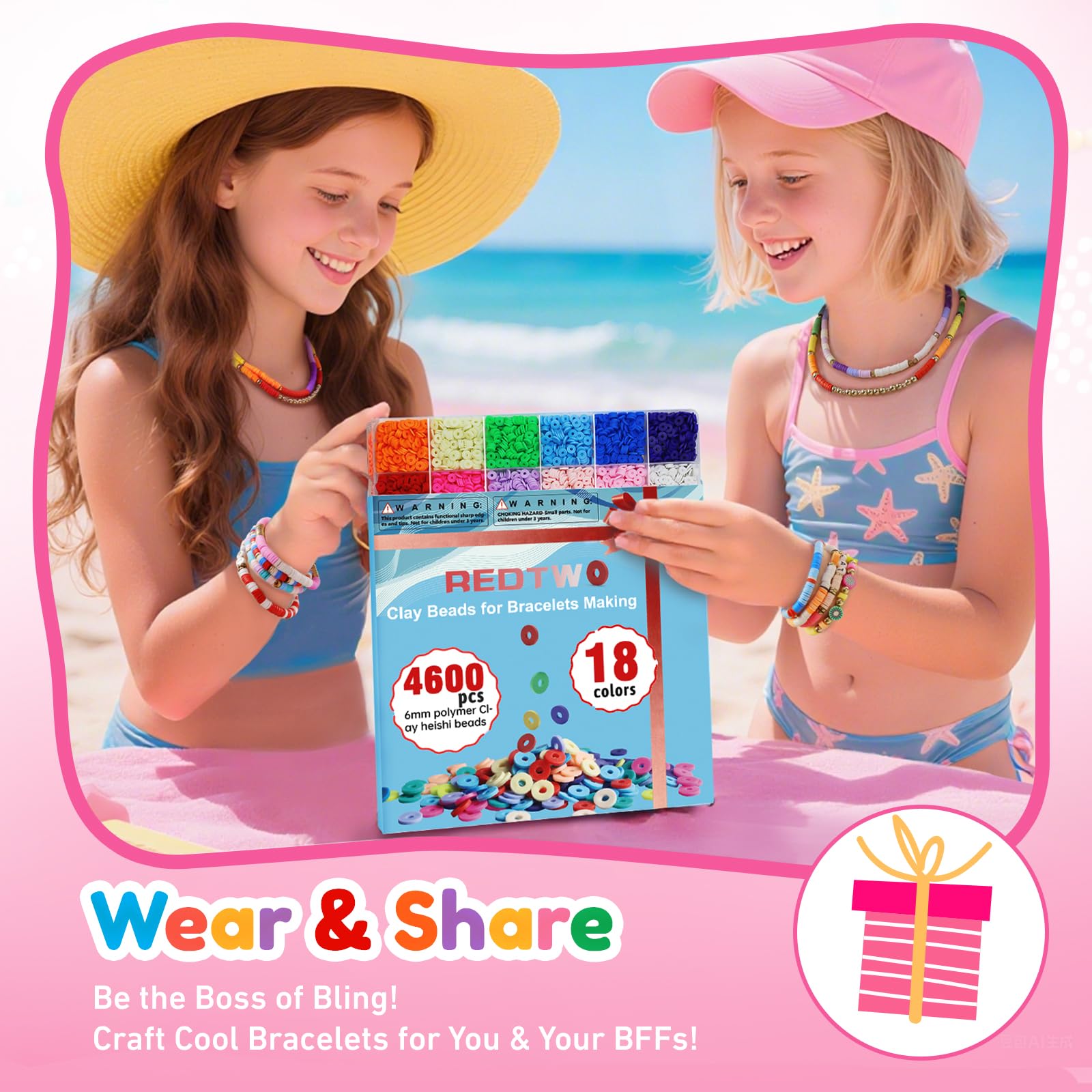 Gift ready Redtwo bracelet making kit packaging