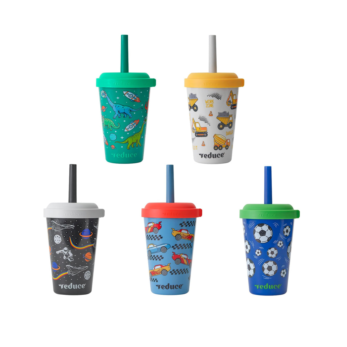 REDUCE GoGo's Kids 12oz tumbler cups with lids and spill-proof straws