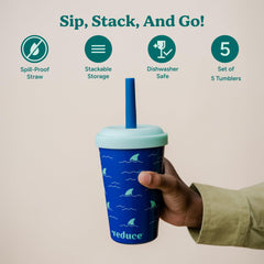 5-Pack of kids tumbler cups with lids for travel