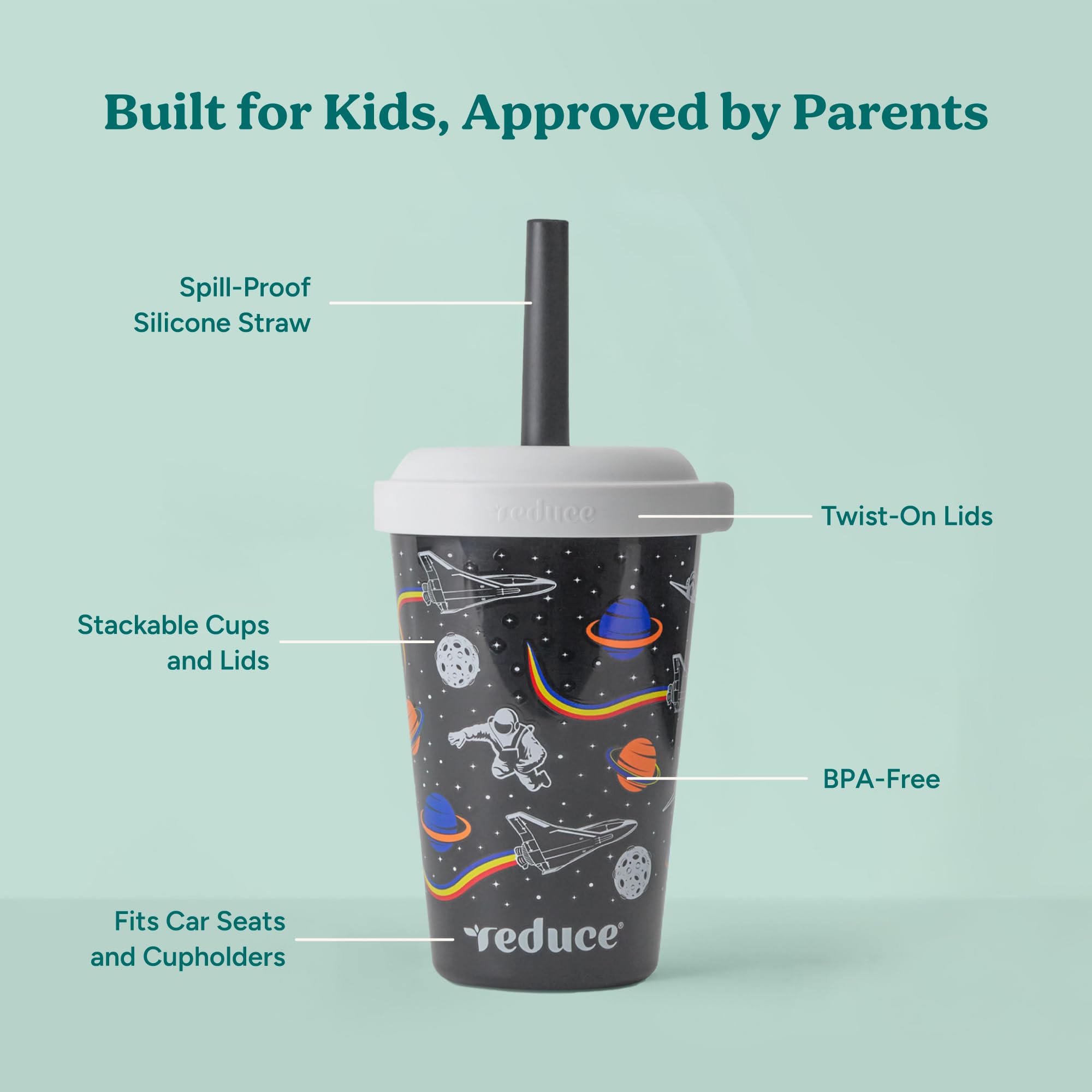 BPA-free durable kid tumbler cups with spill-proof straw