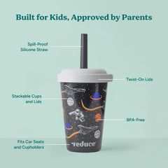 BPA-free durable kid tumbler cups with spill-proof straw