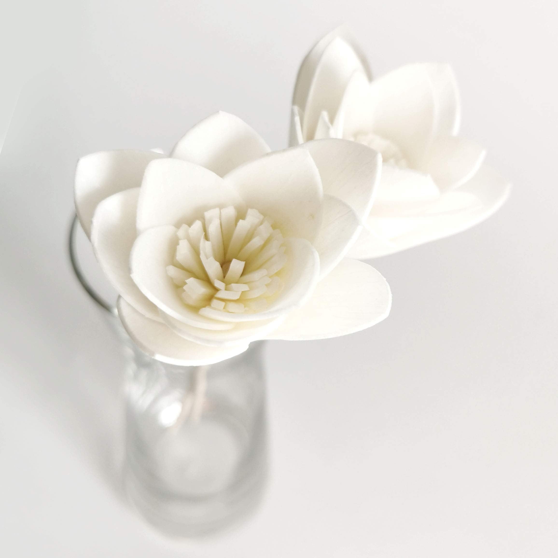 Reed diffuser sticks made from Rattan wood shown with flowers