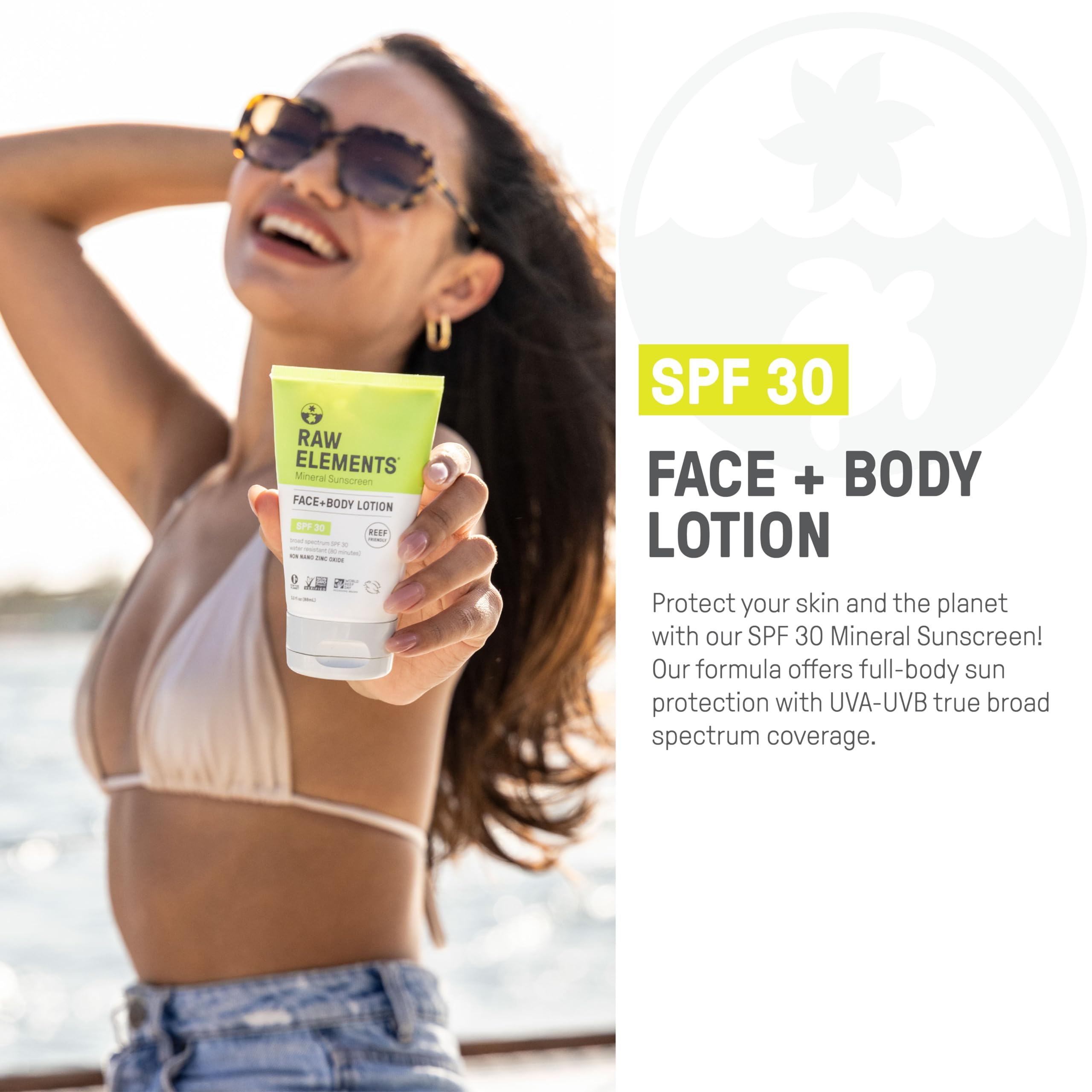 Zinc oxide mineral sunscreen protects skin