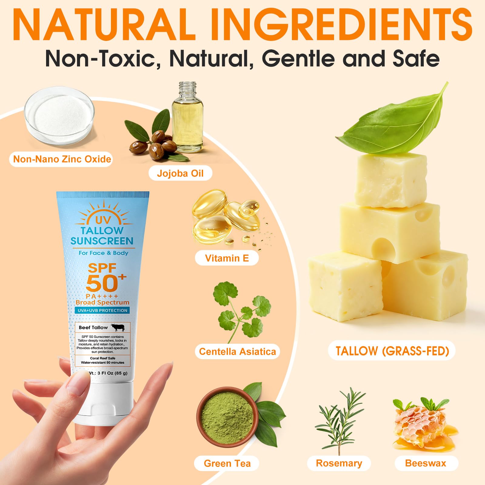 Sensitive skin friendly sunscreen non-nano zinc oxide
