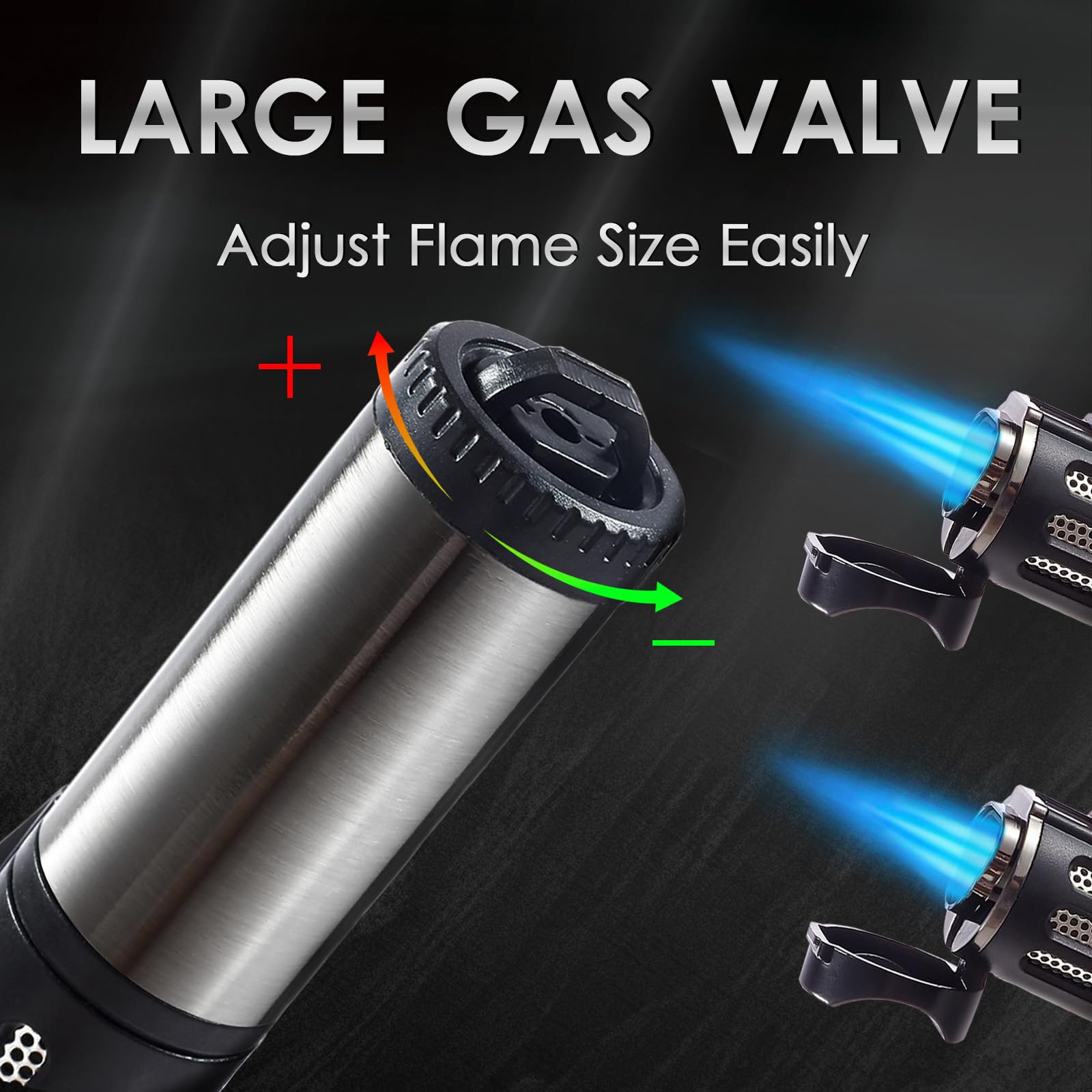 Refillable butane lighter with adjustable flame