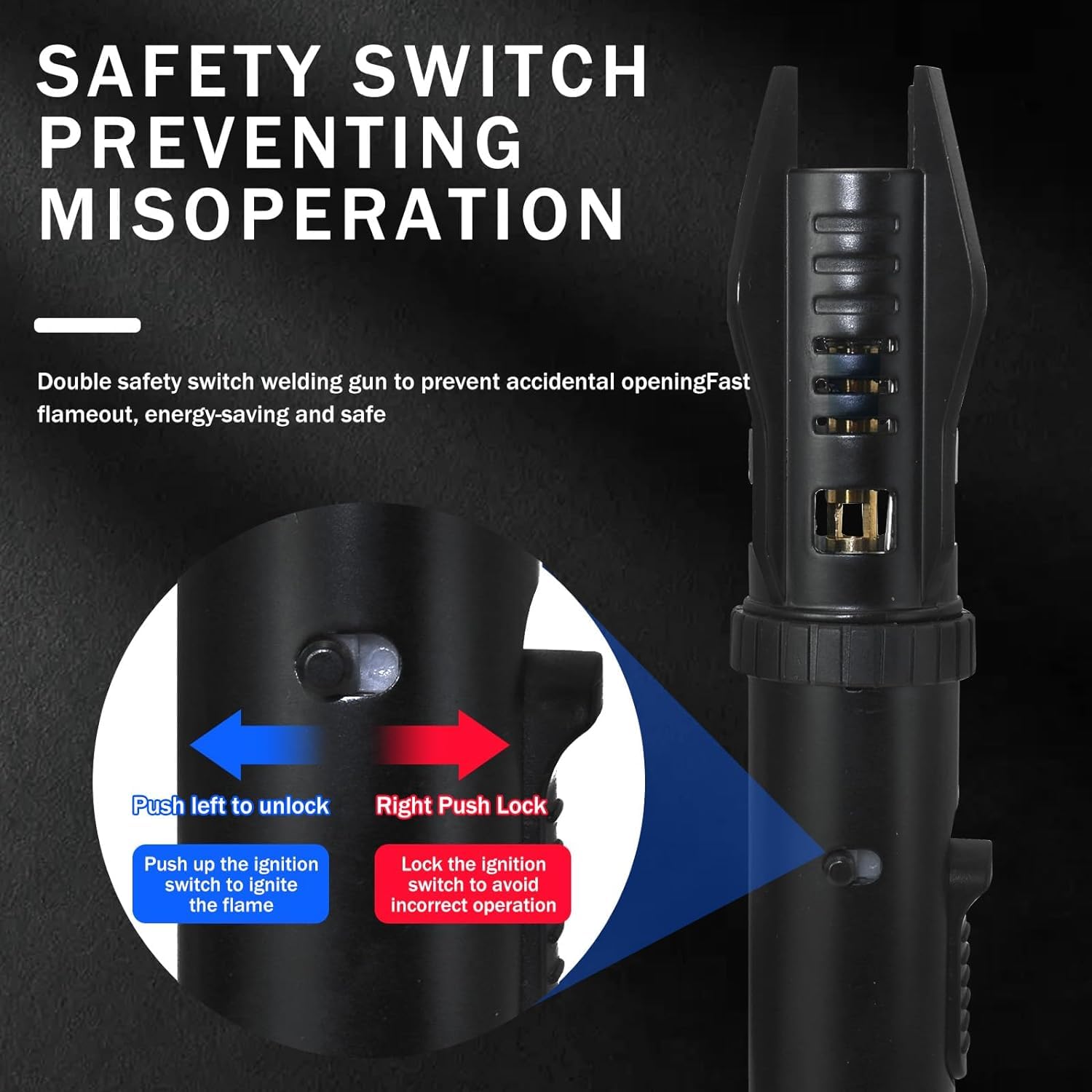 Refillable butane torch lighter windproof for candles and camping