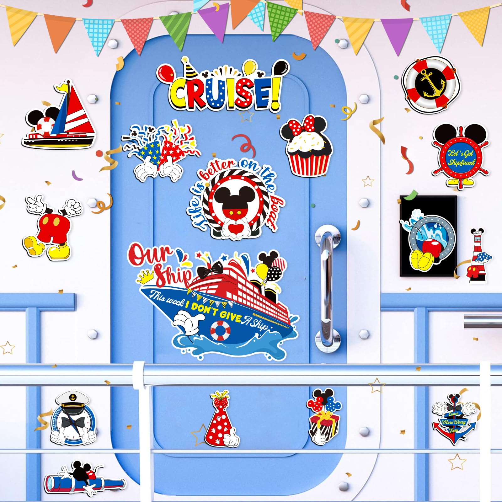 Lighthouse and telescope magnets from 16pcs cruise decoration set
