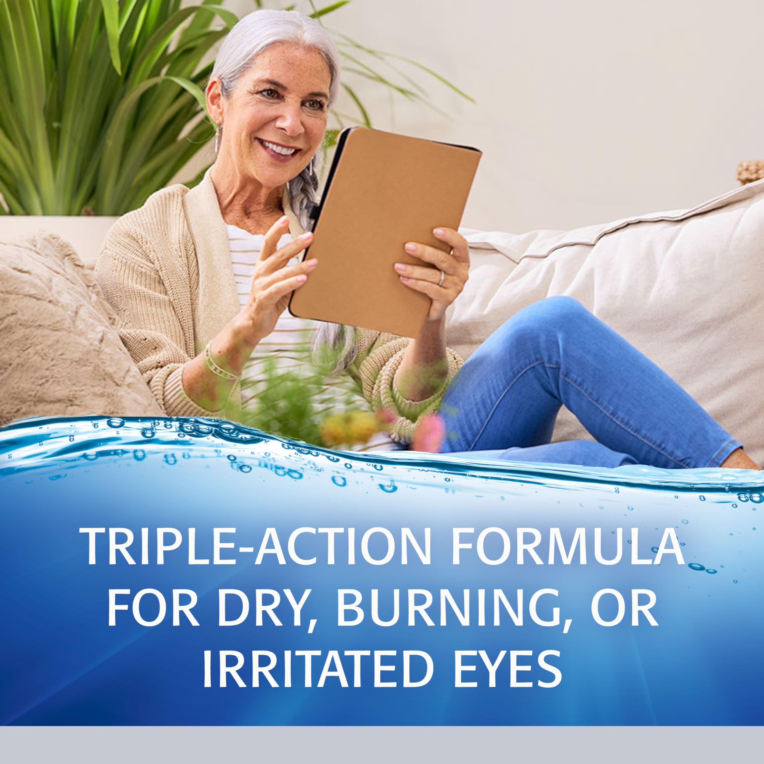 Triple-action relief for dry irritated eyes